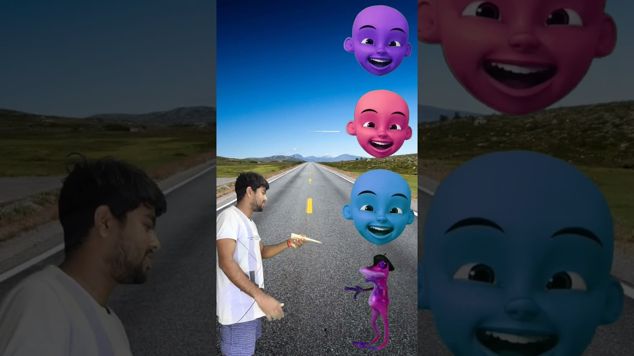 colorful baby head fring to frock viral video shoot 😂 