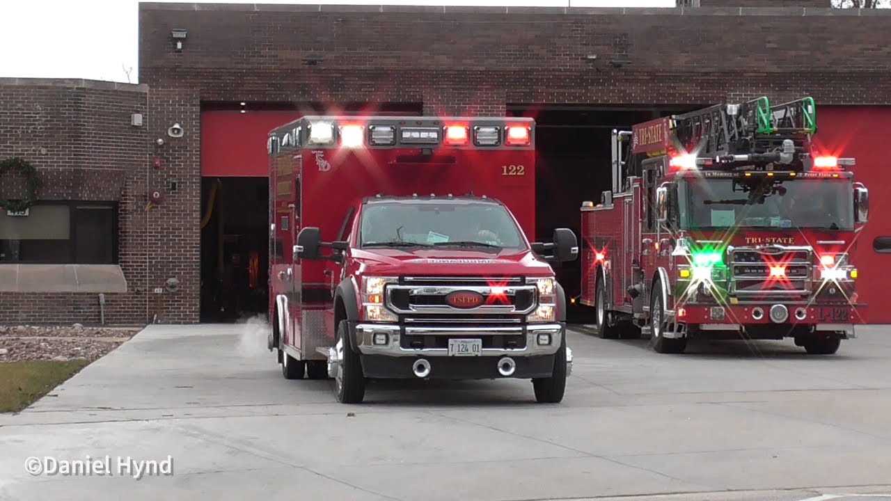 Tri-State Fire Dist Ladder 122 and Medic 122 Responding