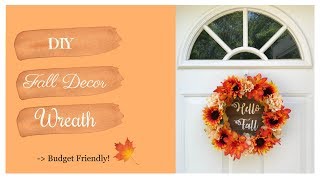 DIY Fall Wreath - &quot;Hello Fall&quot; | kzvDIY