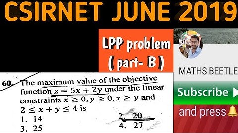 CSIRNET JUNE2019 || part-B || LPP