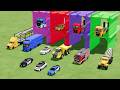Colorful trucks - ALL COLORFUL SCANIA TIPPER TRUCK, CAT EXCAVATOR TRANSPORTING - FS22