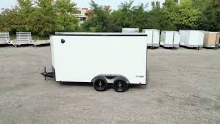 Look Element 7X14 Enclosed Cargo Trailer White W Blackout Package - Aaa Trailer - Howell Mi