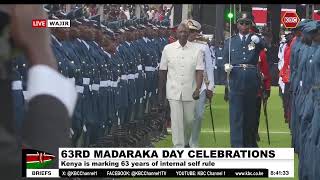 President Ruto inspects the guard of honor during the 63rd Madaraka Day celebrations
