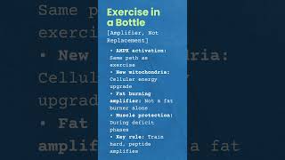 The exercise peptide is Exercise in a Bottle activates AMPK and builds new mitochondria. #shorts