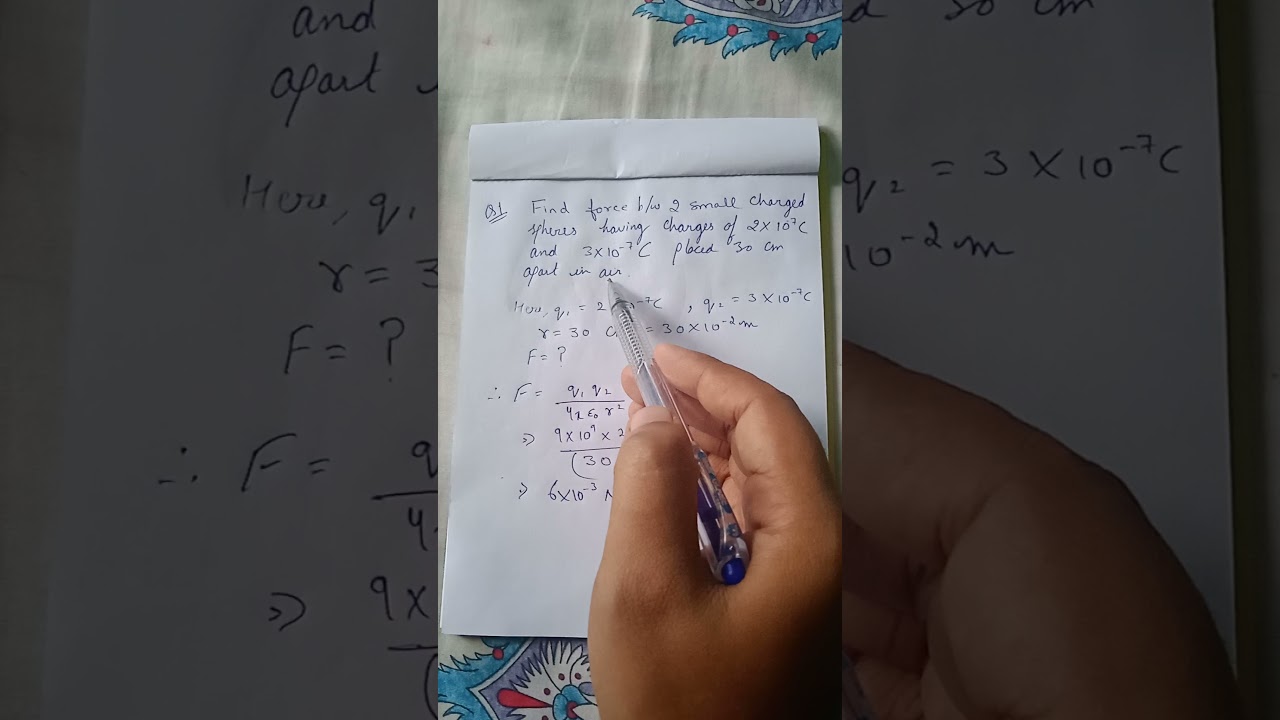 Numerical of force on charged particles.