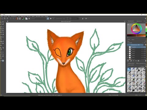 Рисую лису (стилизация) на графическом планшете