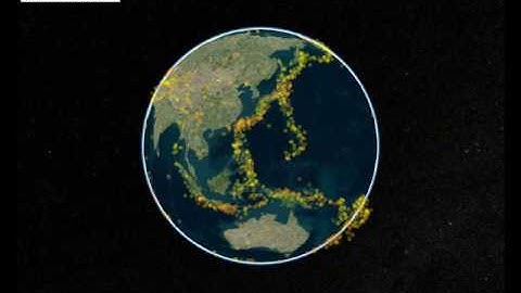 world epicenter animation with cesium(since from 2000)