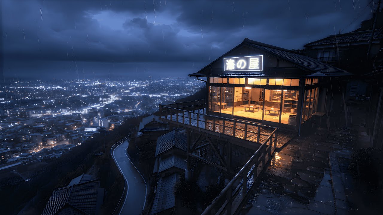 Midnight Hillside Glow 🌙☔ Lofi Beats for Reading & Notes ✍️