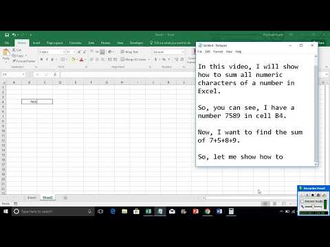 Sum all numeric characters of a number in Excel
