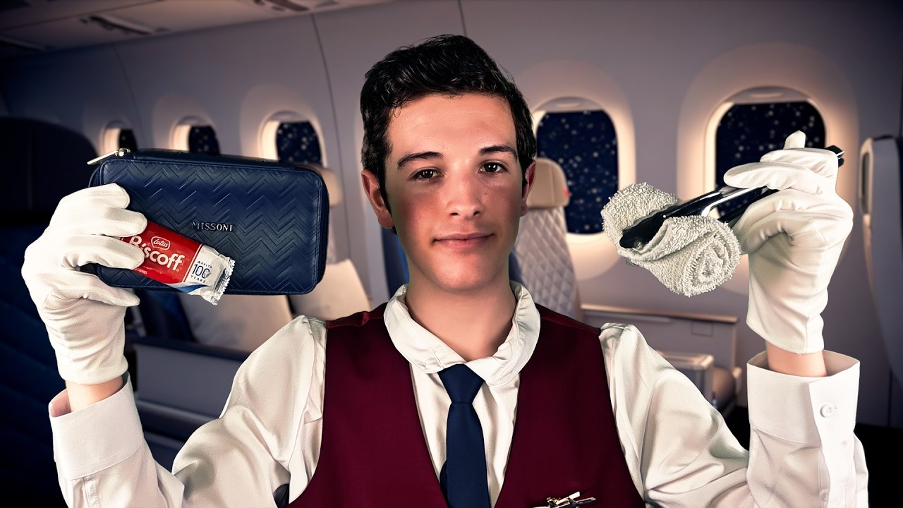 ASMR Delta Long-Haul Overnight Flight Luxury Experience