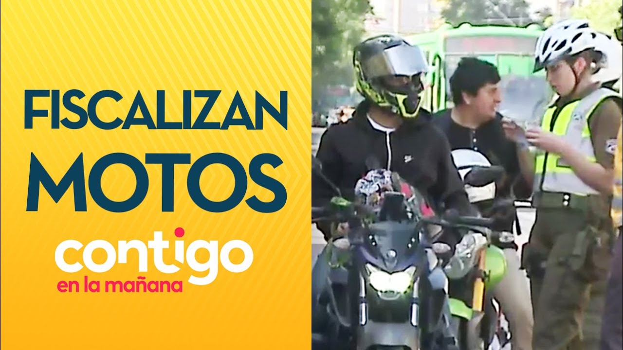 "¿TIENE PAPELES AL DÍA?": La dura fiscalización de motos en Santiago Centro - Contigo en La Mañana