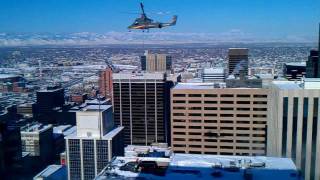 Helicopter chiller & cooling tower lift in Denver.