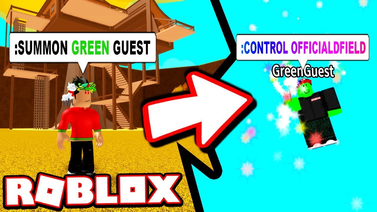 First Green Guest Sighting He Controlled Me Roblox Admin Commands Youtube - admin hangout roblox