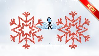 Animated Christmas Card Template - Stickman Snow Glitter