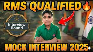 RMS Interview 2025 | AVINASH RMS Qualified|Mock Interview Practice|Rashtriya Military School