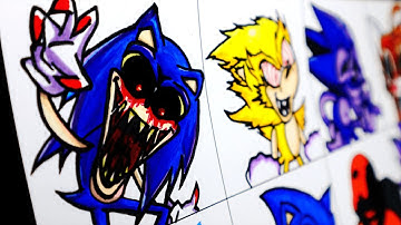 Drawing Friday Night Funkin | VS SONIC.EXE 2.5 / 3.0 FULL WEEK