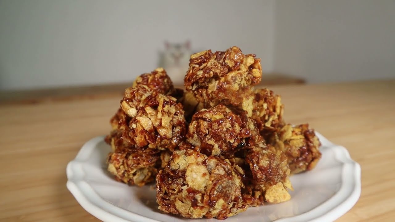 Tak Perlu Bakar! No Bake 3 Bahan Salted Cornflake Gula Melaka (15 minit) | BASICKELI