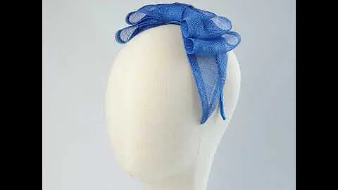 Royal Blue Large Sinamay Bow Fascinator