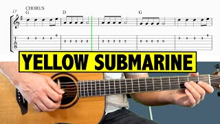 The Beatles - Yellow Submarine / Easy Guitar Tutorial (MELODY)