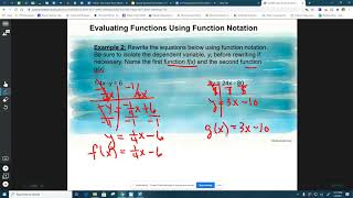 A.7 Evaluating Functions and Function Notation Notes