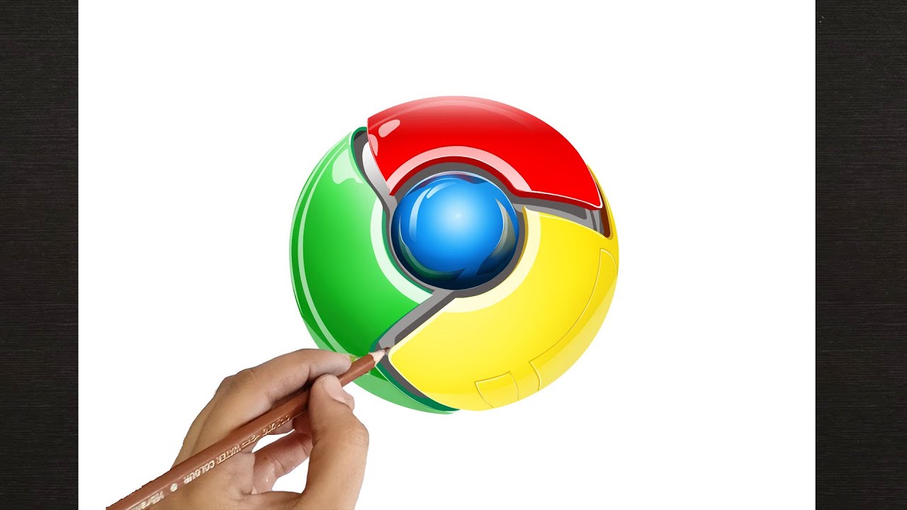 How to Draw Google Chrome Logo 3D Drawing.