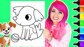 Coloring a Cute Puppy Dog Ball Coloring Page Ohuhu Art Markers