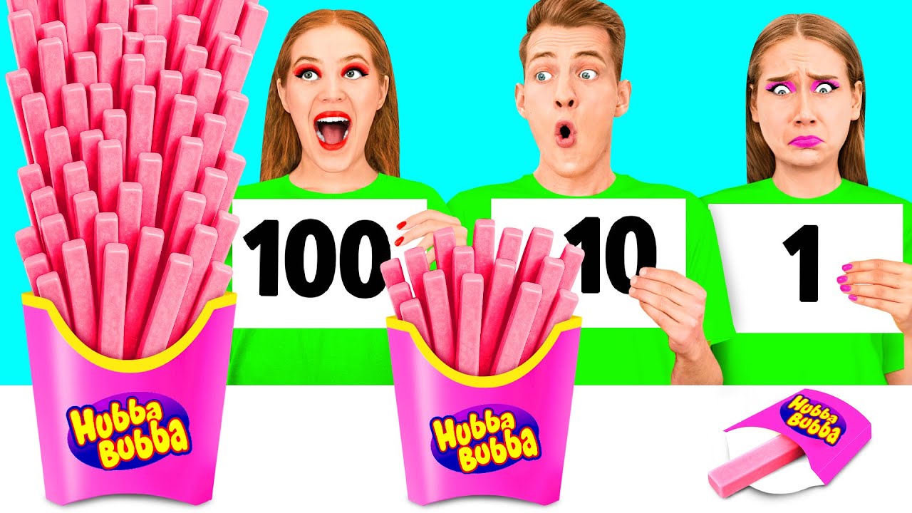 Большая, Средняя или Маленькая тарелка Челлендж | Съедобная Битва