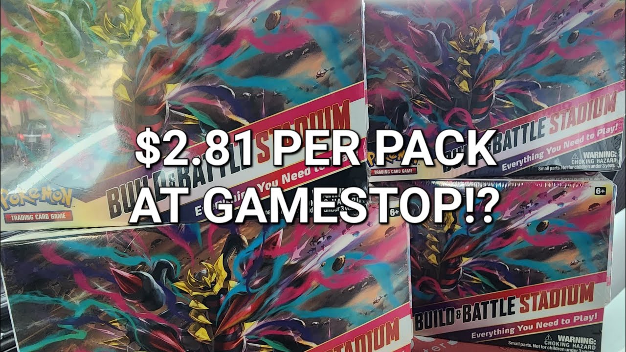 $2.81 Per Pack?! 4 Lost Origin Build and Battle Stadiums - Gamestop  Clearance Pokemon Cards Opening