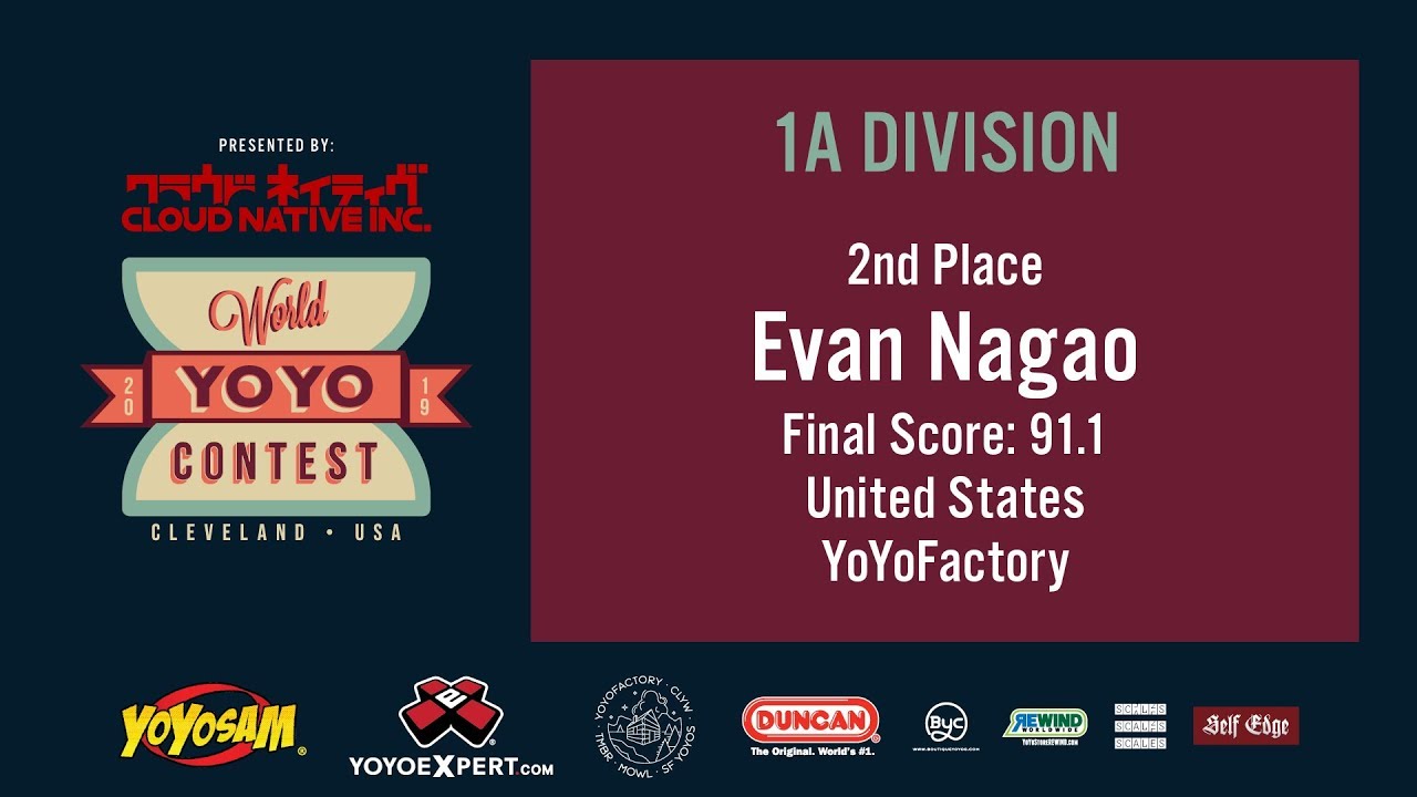 2019World Final 1A 02 Evan Nagao WORLD YOYO CONTEST 2019 Presented by Cloud Native Inc WYYC2019