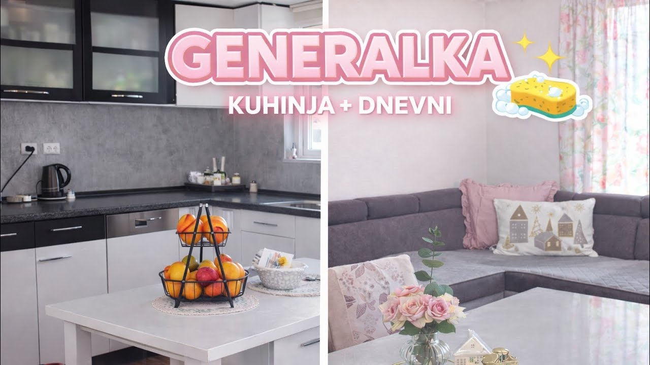 DETALJNO  ČIŠĆENJE U KUĆI! KUHINJA + DNEVNI BORAVAK 🧼✨