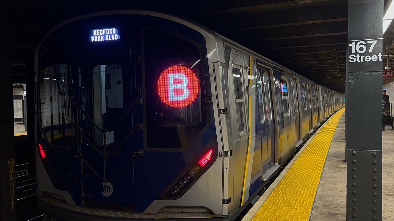 IND Concourse Line: (B) Local and (D) Express Trains @ 167th Street (R68, R68A, R211A) 