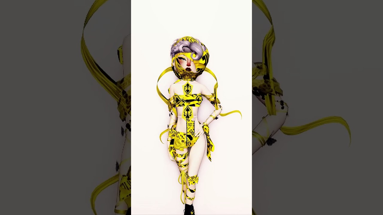 lady gaga caution tape outfit in dress to impress #dresstoimpressroblox  #dti #dtiroblox #fyp #shorts - YouTube