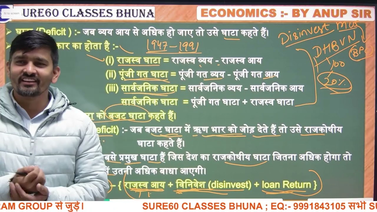 Deficit(घाटा)  | Indian Economy for Competitive Exams | Economics 10th Class | ANUP SIR |  Sure60