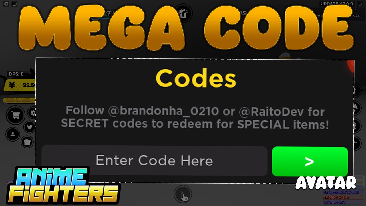 MEGA CODIGO De ANIME FIGHTERS CODES Roblox YouTube Mega codigo de anime fighters codes roblox youtube