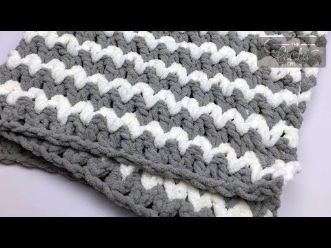 How to Crochet A Baby Blanket: Trendy Baby Afghan - YouTube