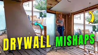 Drywall Fell from Place as a Lady Was Installing It