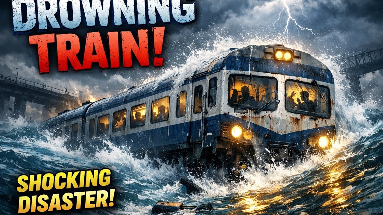 “Train Flood Me Doob Gayi 😱 | Bhayanak Rail Accident Ka Real Scene!” 