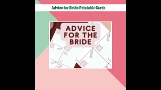 Advice for Bride Printable Cards