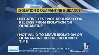 SNHD: Negative test result not required for release from isolation or quarantine