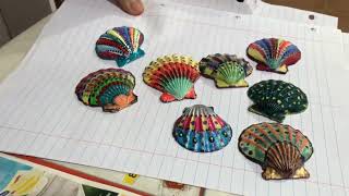 طريقة تلوين المحار (الصدف)  بصبغ الاظافر - DIY Painted Shells - Sea Shells Painting