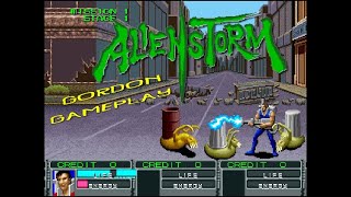Alien Storm - "Gordon" (Arcade GamePlay + Ending)