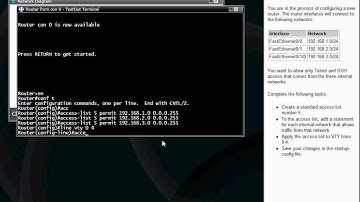Standard Access Control List: Allow Telnet