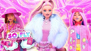 BARBIE SE LLENA DE GLAMOUR PARA FASHIONDAZE | Barbie Extra So Fly Aventura de Moda| Ep. 1