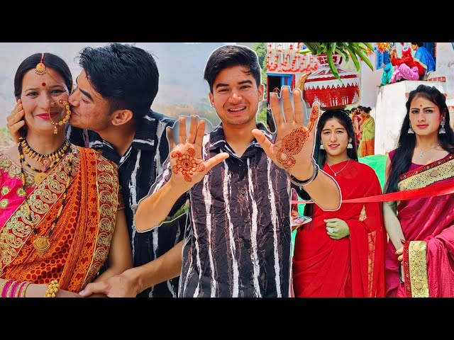 अपनी पत्नी के नाम की लगाई मेहंदी 🙈 Finally Name Reveal 🔥 || pahadi lifestyle vlogs || daily vlogs class=