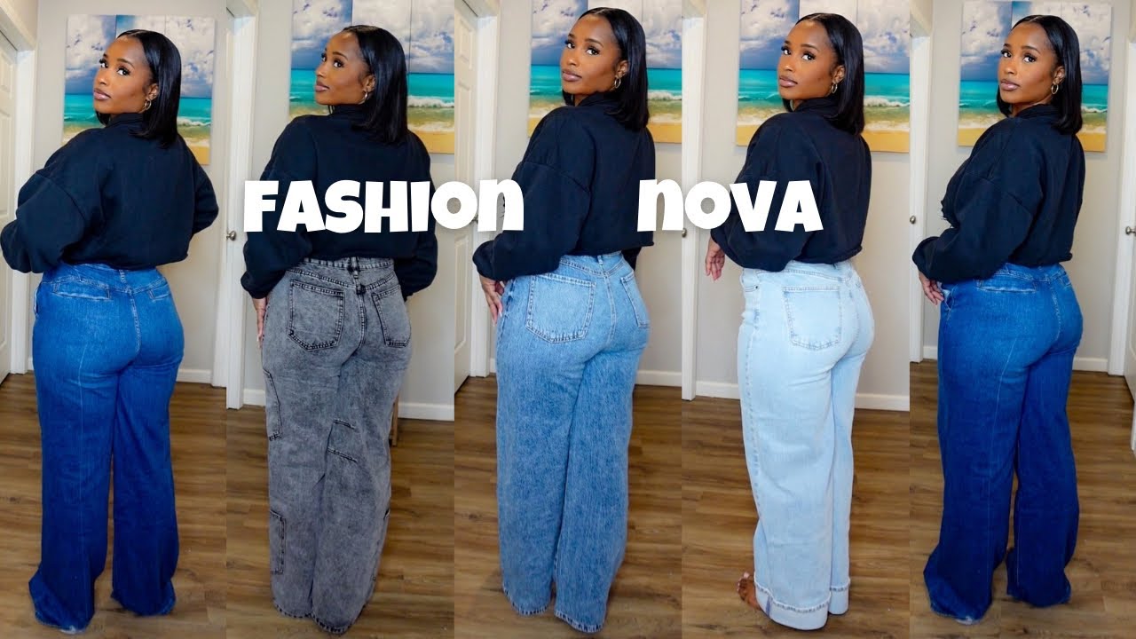 CURVY GIRL FRIENDLY JEANS FT FASHION NOVA | WIDE LEG JEANS TRY ON HAUL | HIGH WAISTED DENIM HAUL