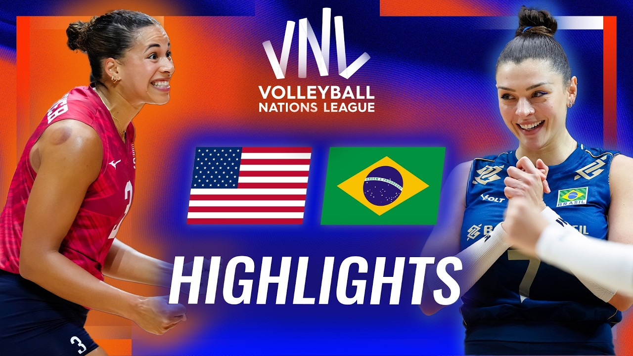 USA πΊπΈ vs. Brazil π§π· - Highlights | Week 3 | Women's VNL 2026