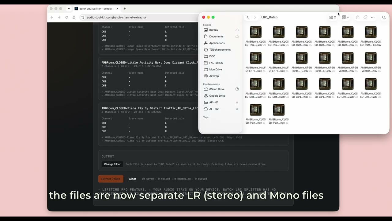 How to Split LCR : LRC WAV Files into Stereo and Center — No DAW Required