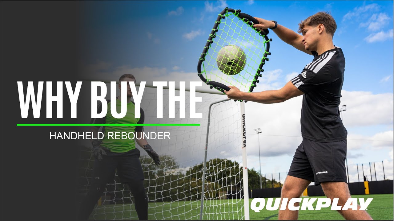 Transform your goalkeeper training with the QUICKPLAY Handheld Football Rebounder!