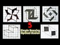 5 simple drawing optical illusion on graph paper