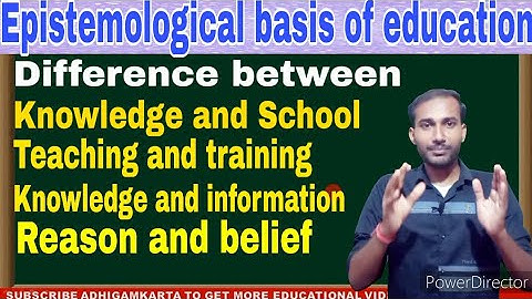 epistemological basis of knowledge, information, school, reason, belief, teaching, training
